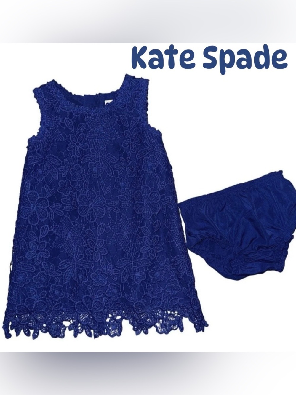 Kate Spade Girls Royal Blue Lace Dress Set